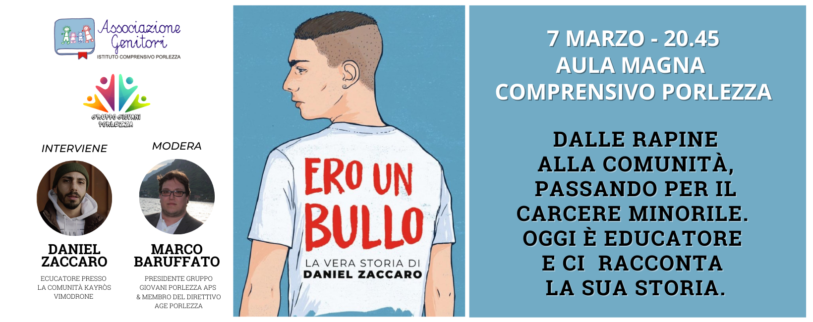 Daniel Zaccaro e la sua storia di ex bullo